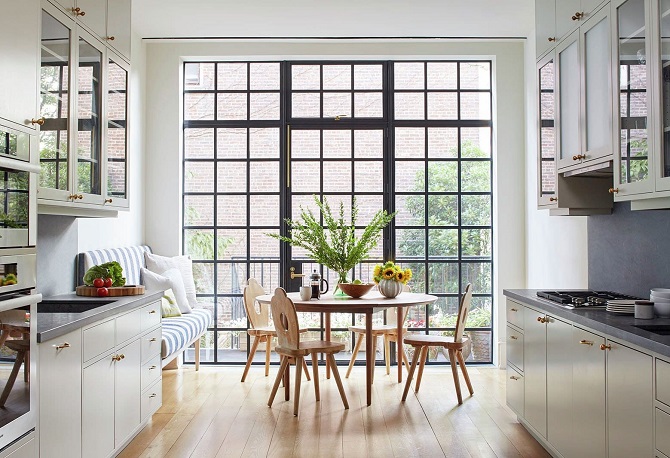 дизайн кухни с панорамными окнами